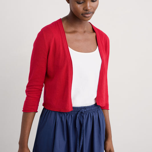 The Vanessa cotton Cardigan by SEASALT in Scarlet for women
