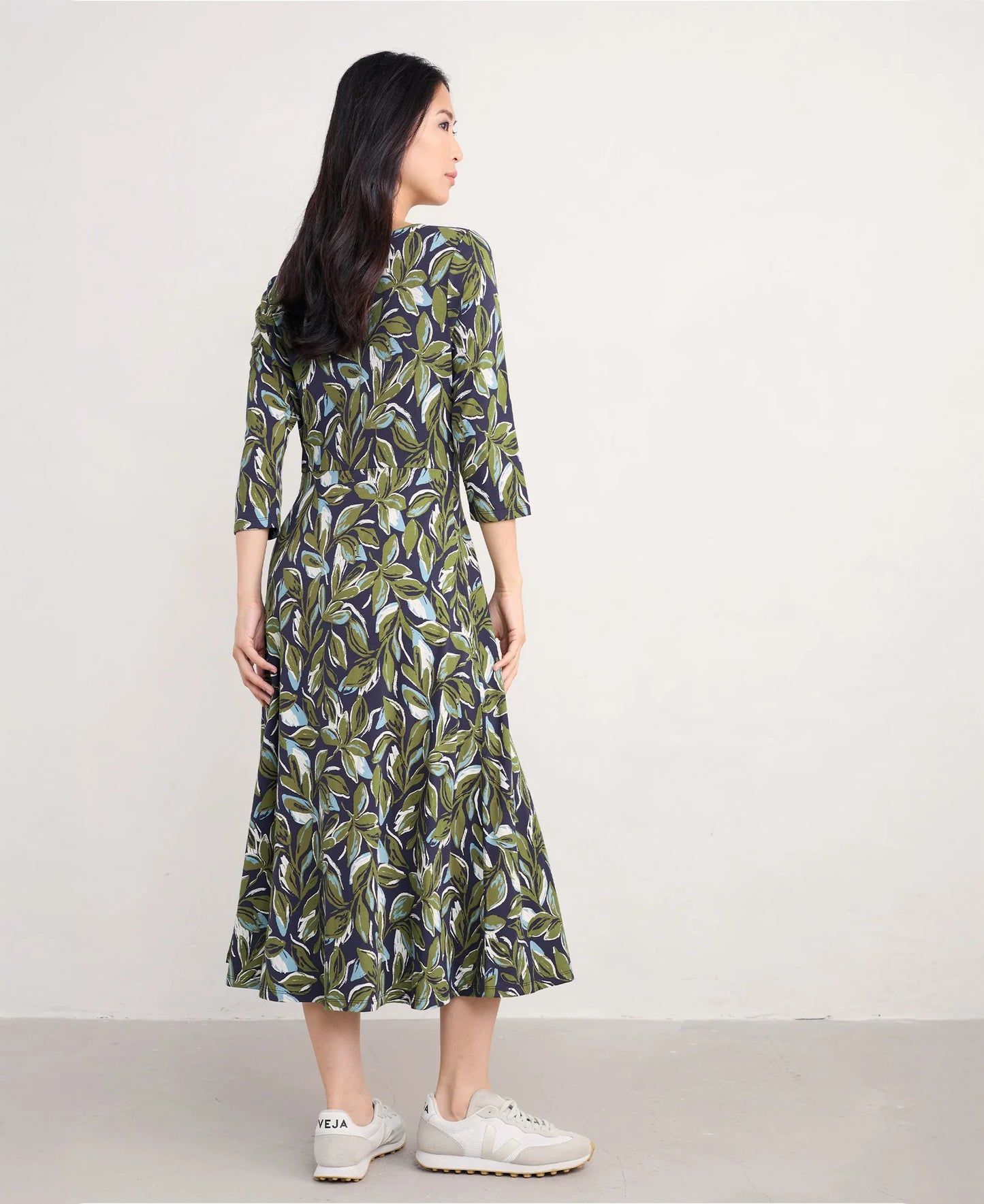 the Wild Bouquet floral Dress by SEASALT in green Leaves