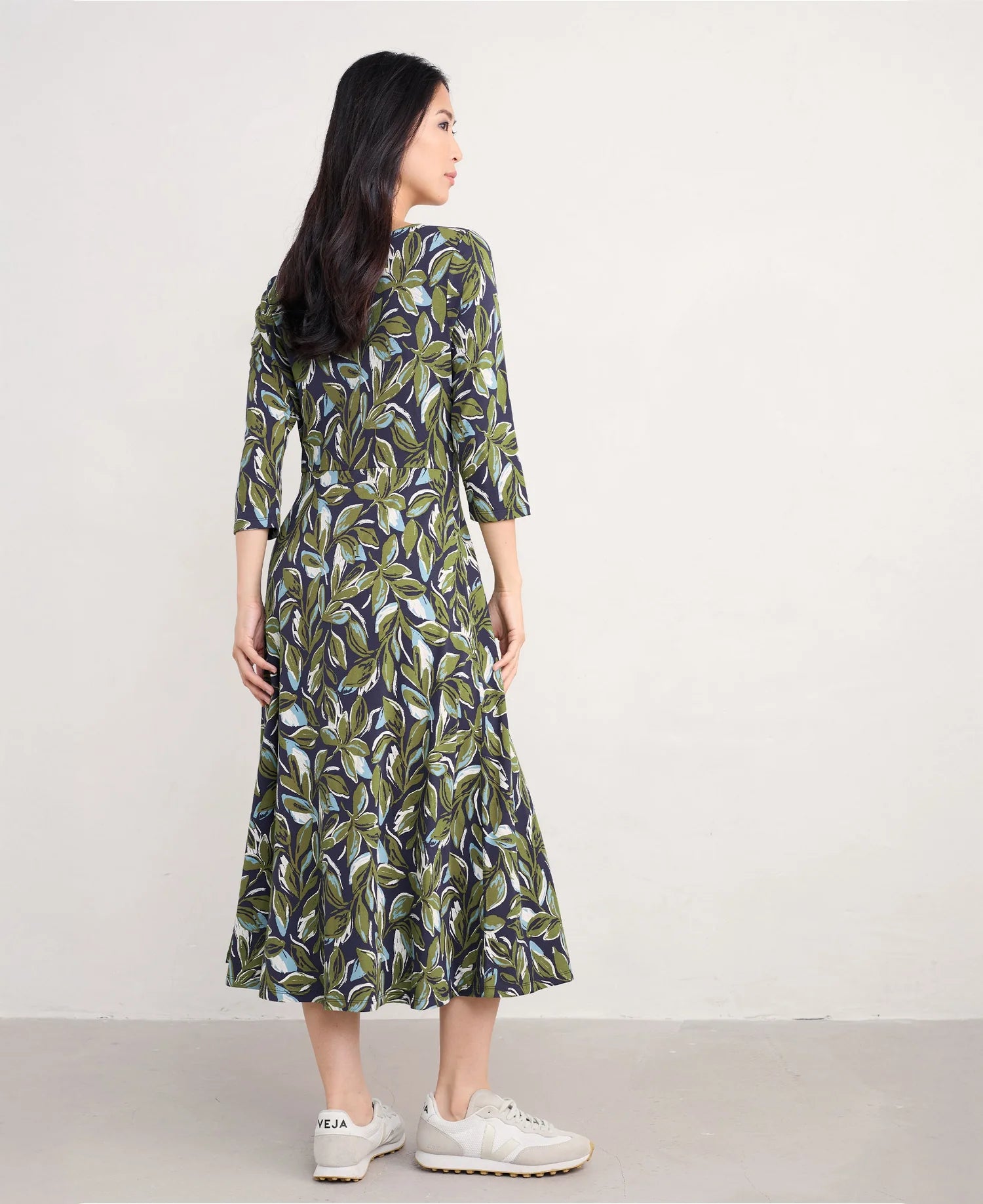 the Wild Bouquet floral Dress by SEASALT in green Leaves