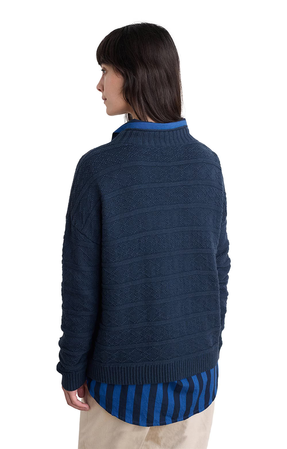 Back of the Penkestle Jumper in Maritime navy by SEASALT