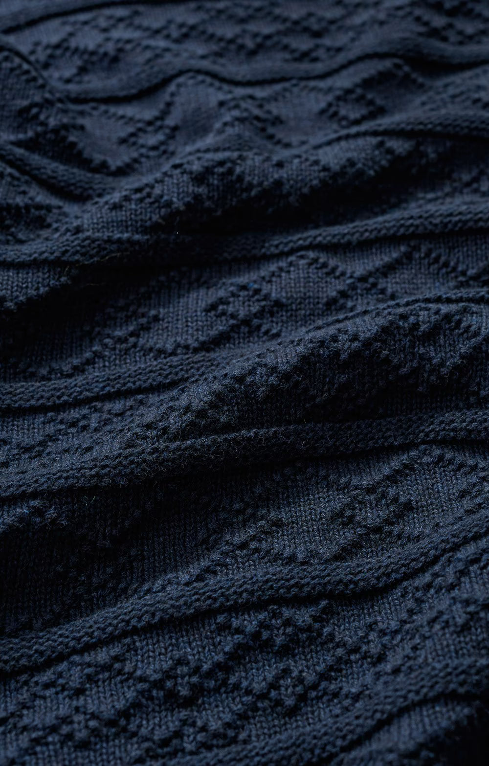 Close up of navy knit by SEASALT