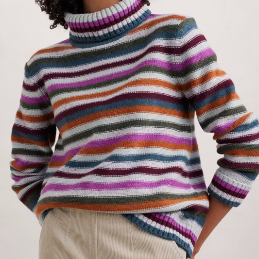 SEASALT's Braque Stripey Jumper in Interplay Wild Orchid