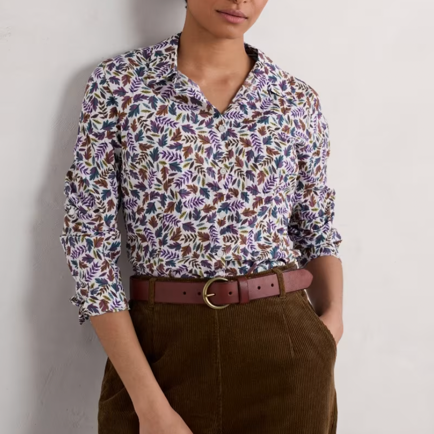 SEASALT's Larissa Shirt in Sunlit Leaves Chalk