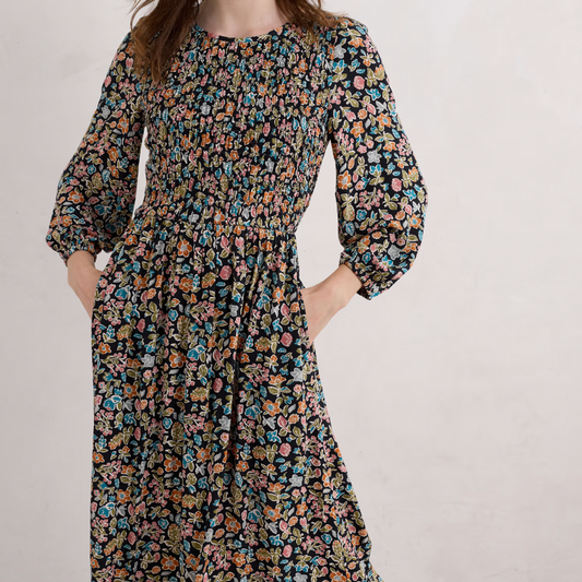 SEASALT's Meadowsweet Dress in Shore Floral Onyx