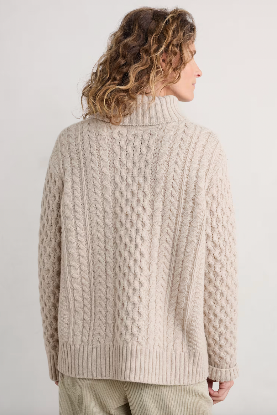 Back view of SEASALT's Pine Forest Jumper in Aran