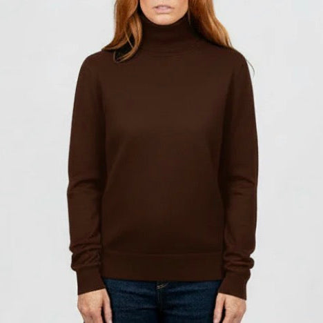 Bridge and lord roll neck top in chocolate 