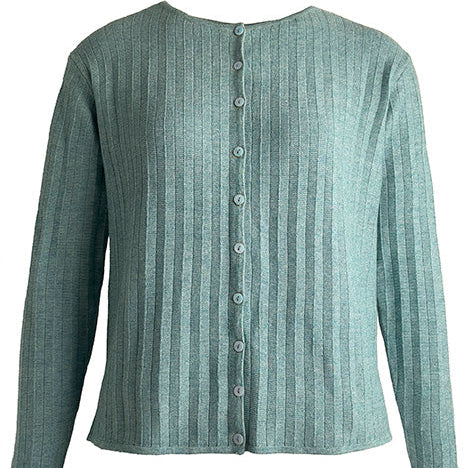 NOK: Nature of Knitwear's Sapho Cardigan in Turquoise by Charlotte Mansted