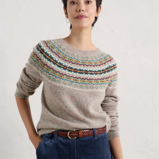 SEASALT's Buck's Horn Jumper in Harlyn Pink Grass Multi