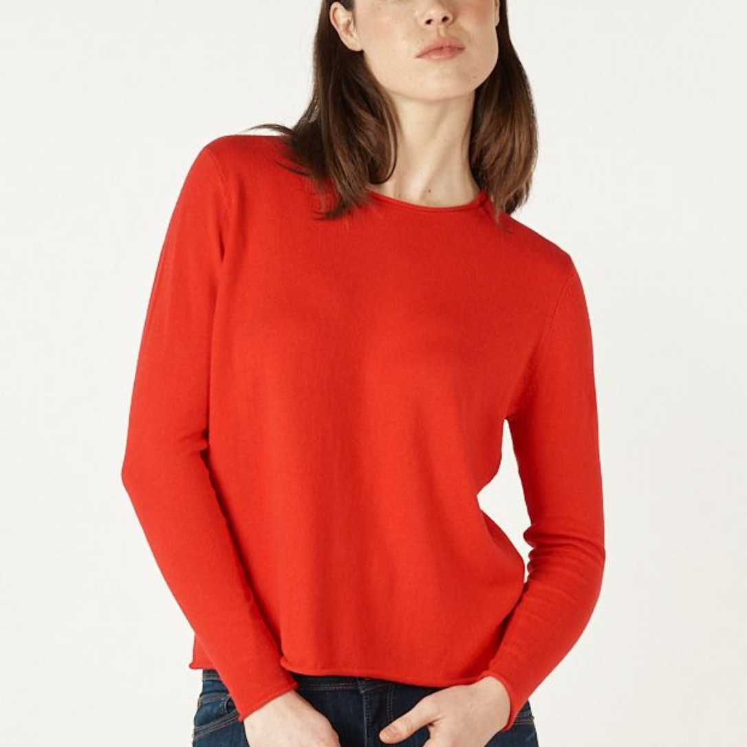 Zaket and Plover's Essential Crew sweater in Rouge