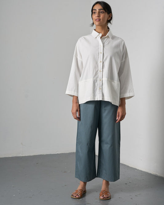 Bibico Anya Relaxed Blouse White Front View Berrimas Overflow