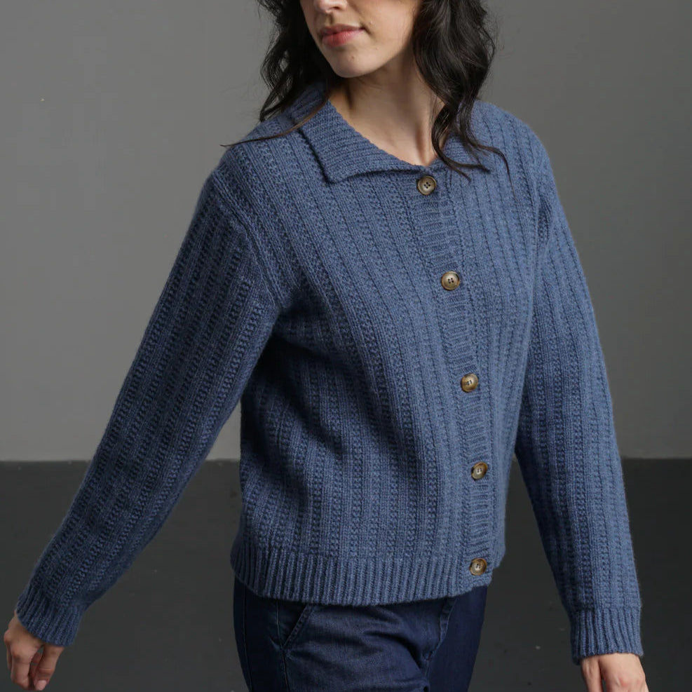 Quality woollen cardigan in a textured knit.