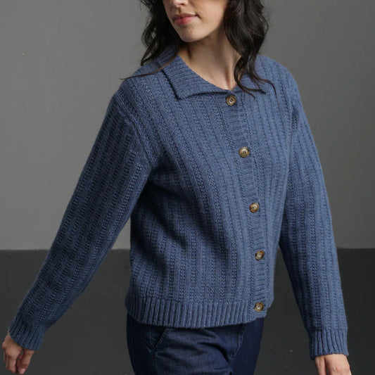 Quality woollen cardigan in a textured knit.