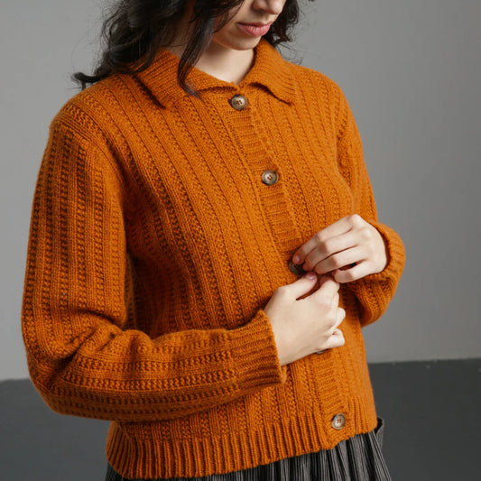 The Bonnie cardigan from Bibico in Oxide