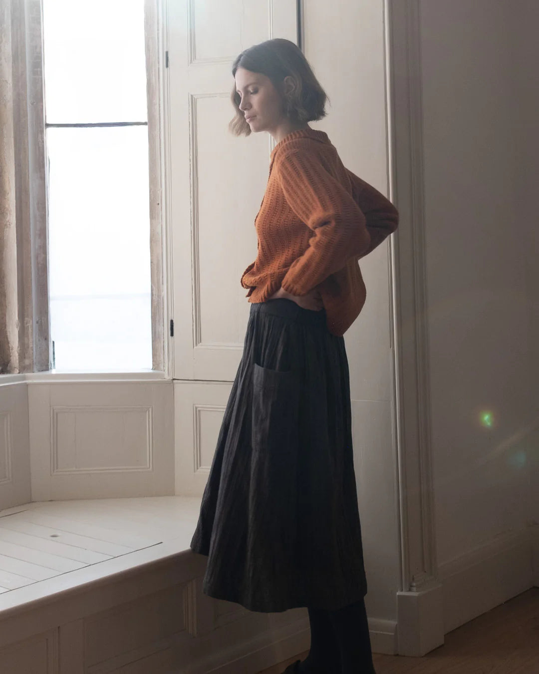 Quality Woollen Cardigan in Orange.