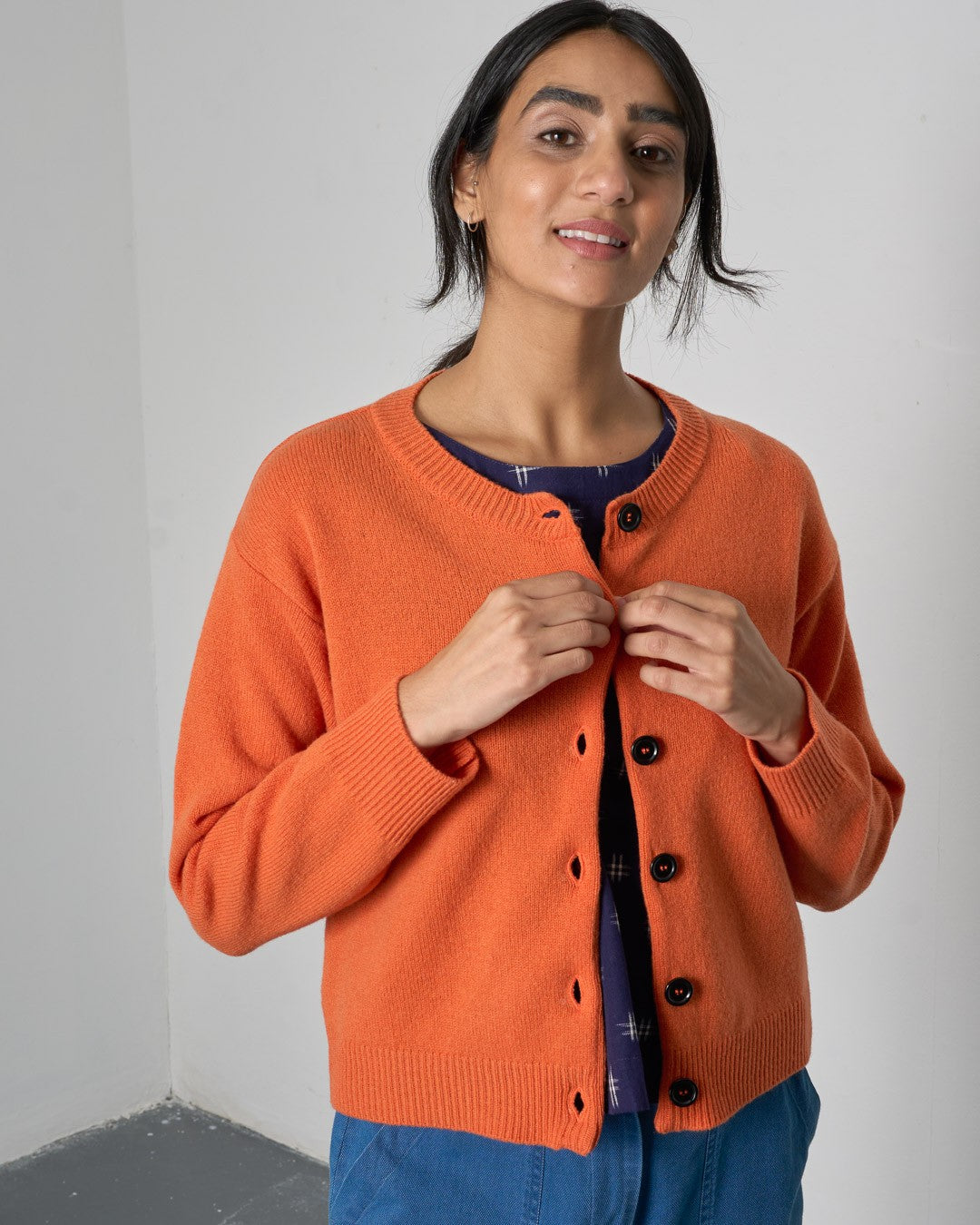 Bibico Eva Classic Cardi Mandarin Front View Berrimas Overflow