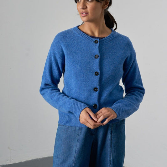 Bibico Eva Classic Cardi Med Blue Front View Berrimas Overflow