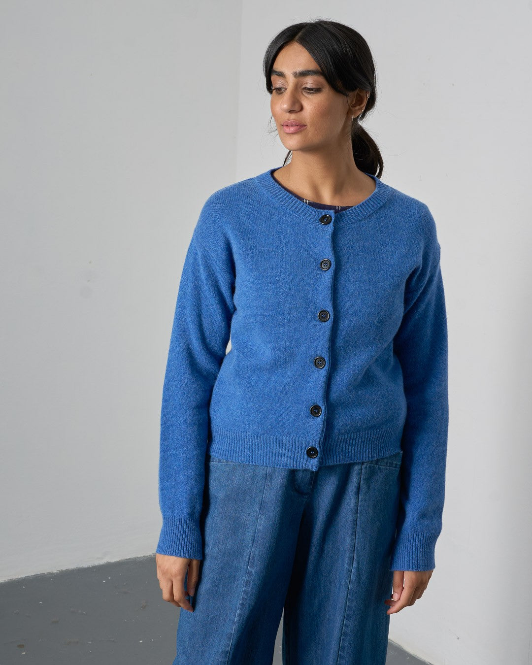 Bibico Eva Classic Cardi Med Blue Front View Berrimas Overflow
