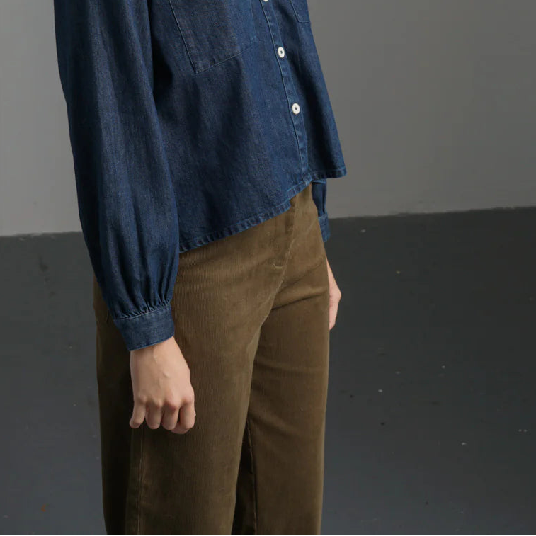 Cord pants cropped wide leg.