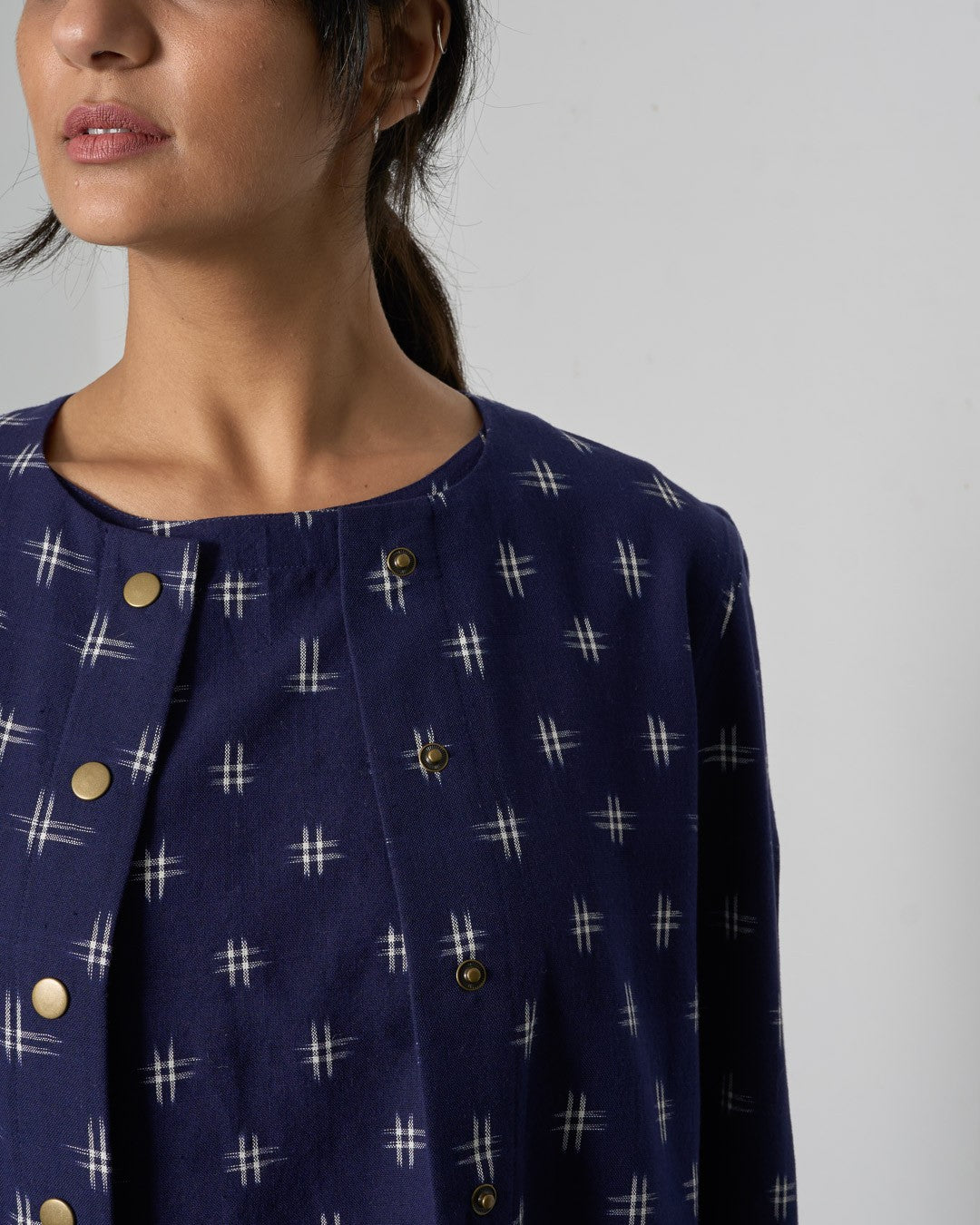 Bibico June Utility Jacket Ikat Detail Berrimas Overflow