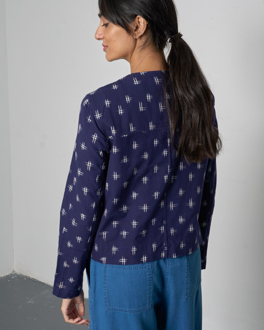 Bibico June Utility Jacket Ikat Back View Berrimas Overflow