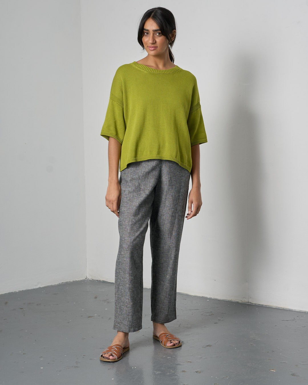 Bibico Lisa Knitted Top Citronelle Front View Berrimas Overflow
