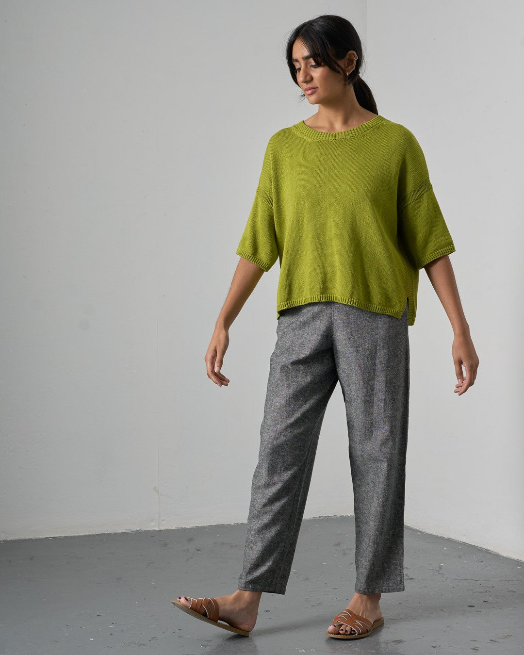 Bibico Lisa Knitted Top Citronelle Front View Berrimas Overflow