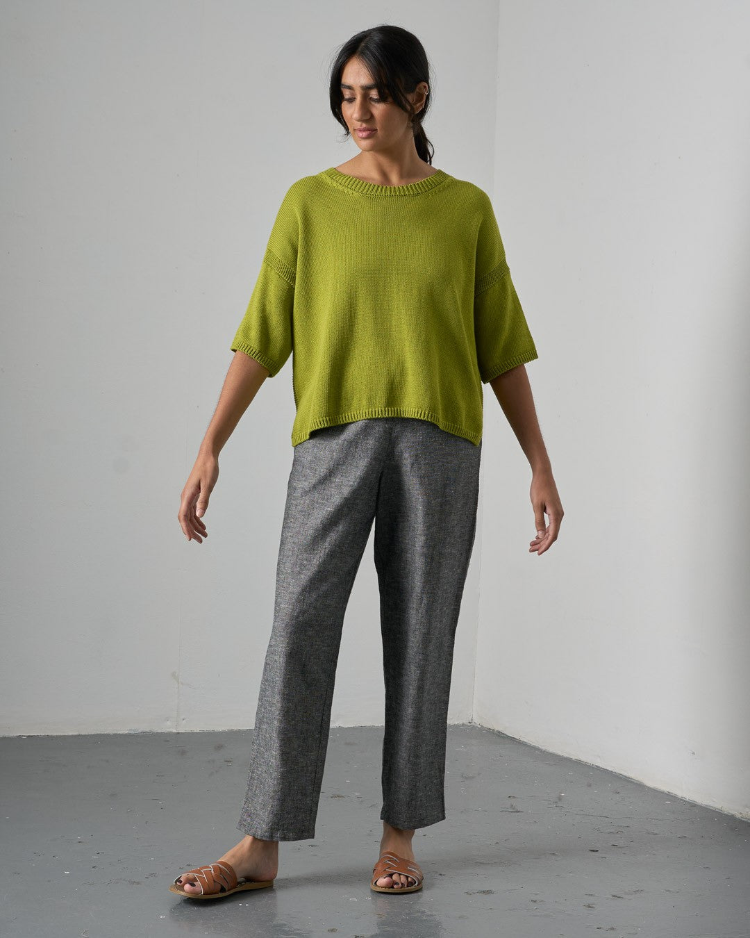 Bibico Lisa Knitted Top Citronelle Front View Berrimas Overflow