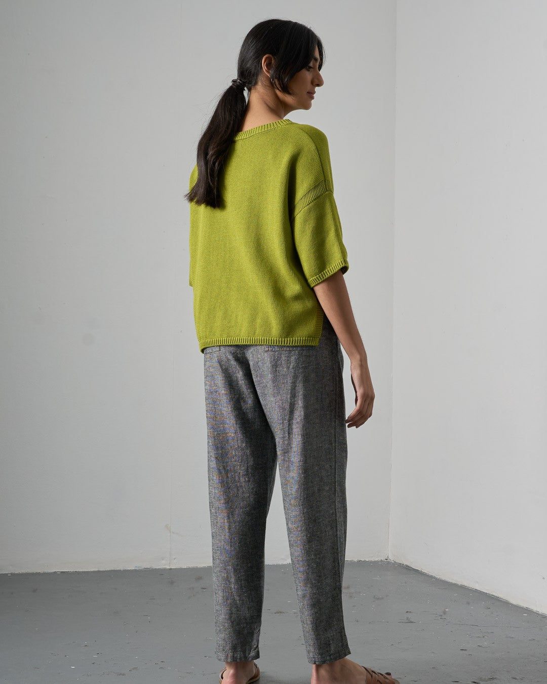Bibico Lisa Knitted Top Citronelle Back View Berrimas Overflow