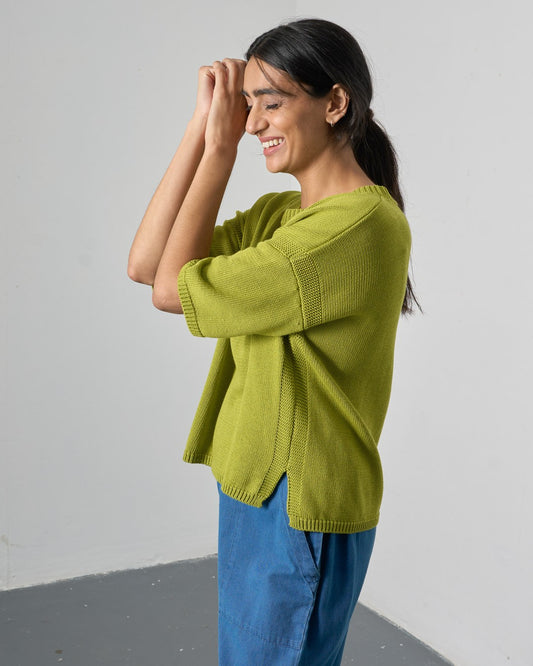 Bibico Lisa Knitted Top Citronelle Side View Berrimas Overflow