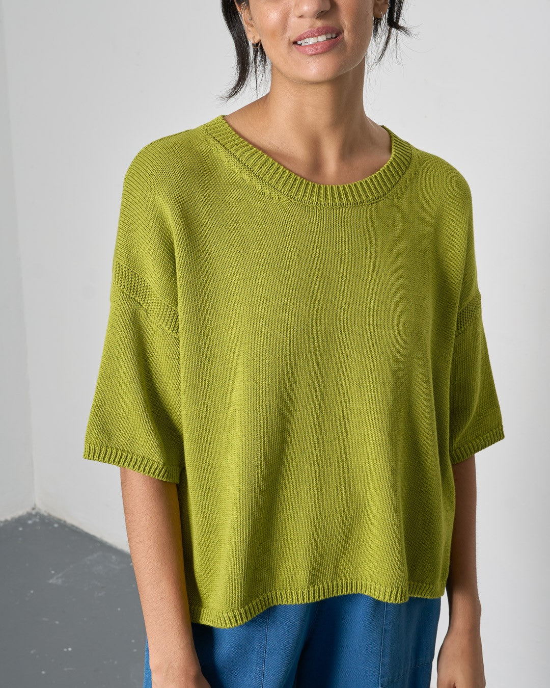 Bibico Lisa Knitted Top Citronelle Front View Berrimas Overflow