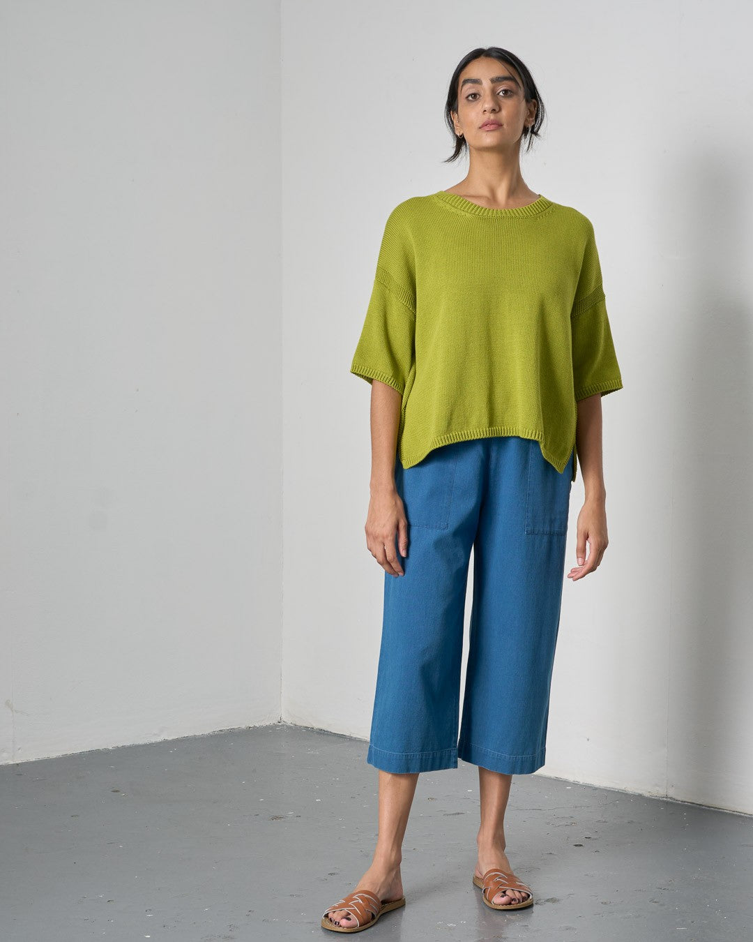 Bibico Lisa Knitted Top Citronelle Front View Berrimas Overflow
