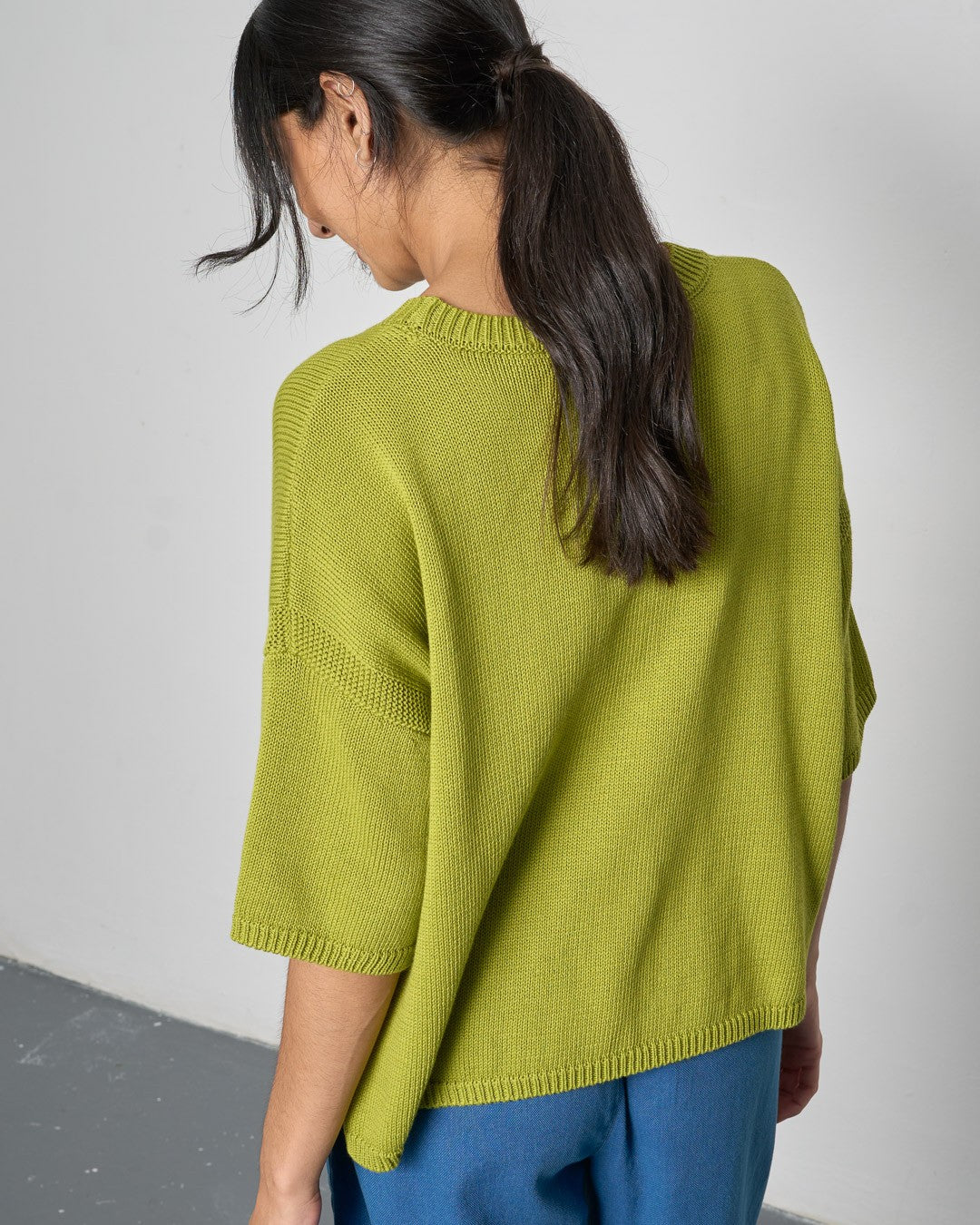 Bibico Lisa Knitted Top Citronelle Back View Berrimas Overflow