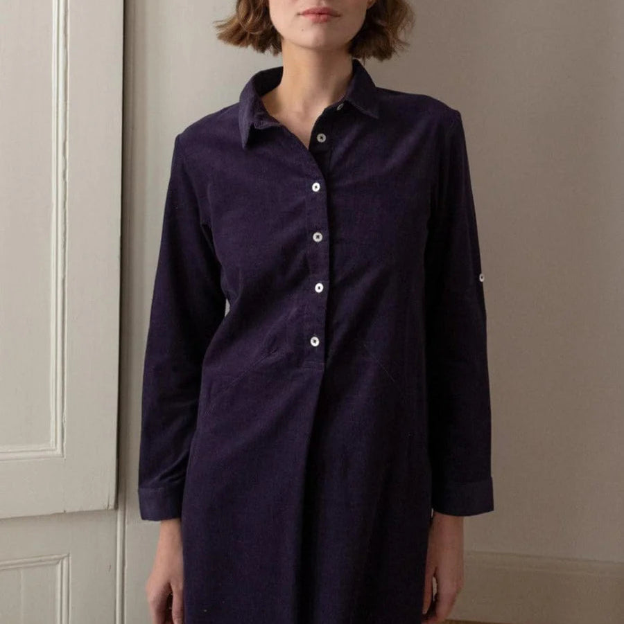 Bibico Cord Shirtdress in navy