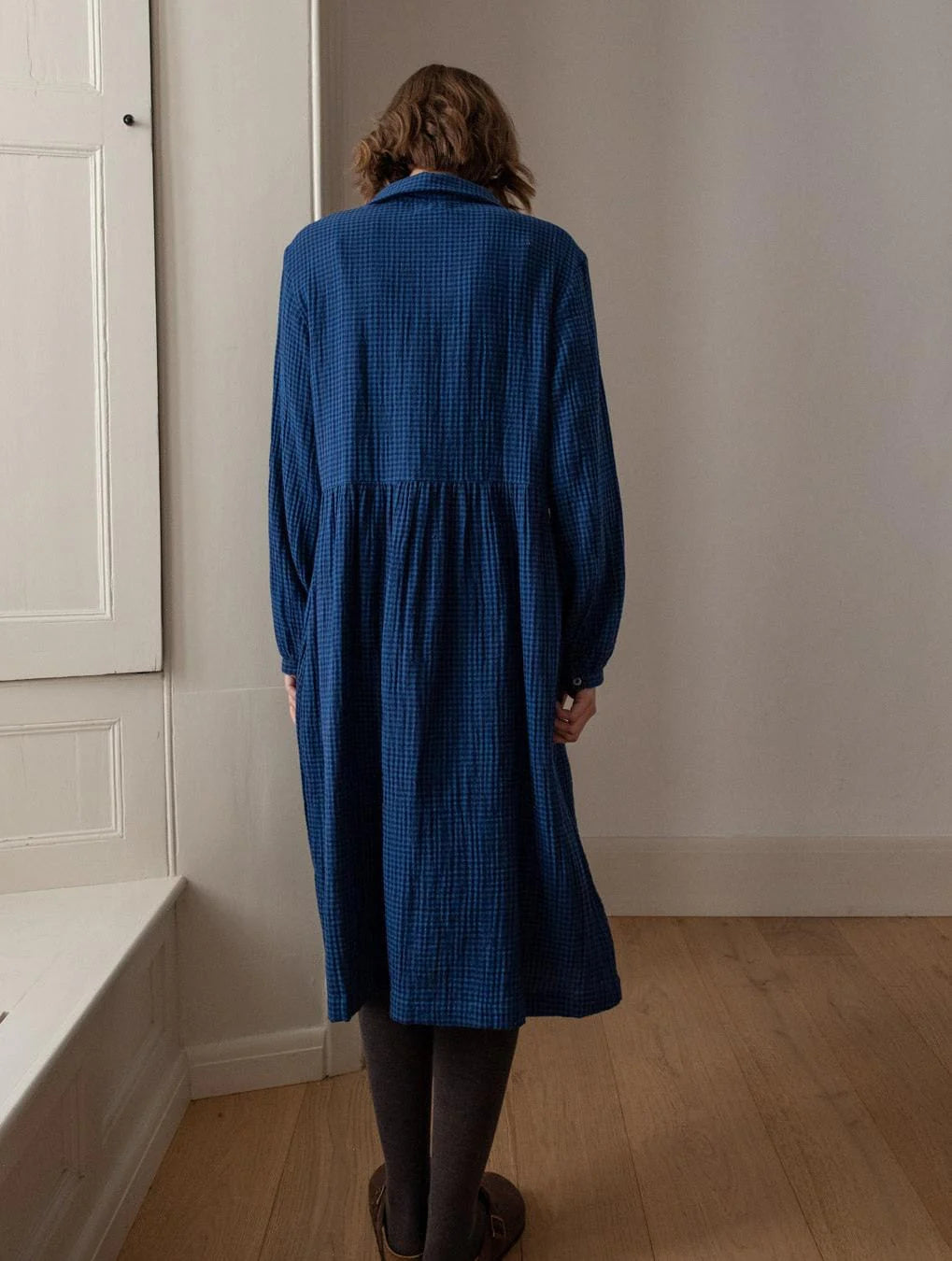 Bibico dress in blue check