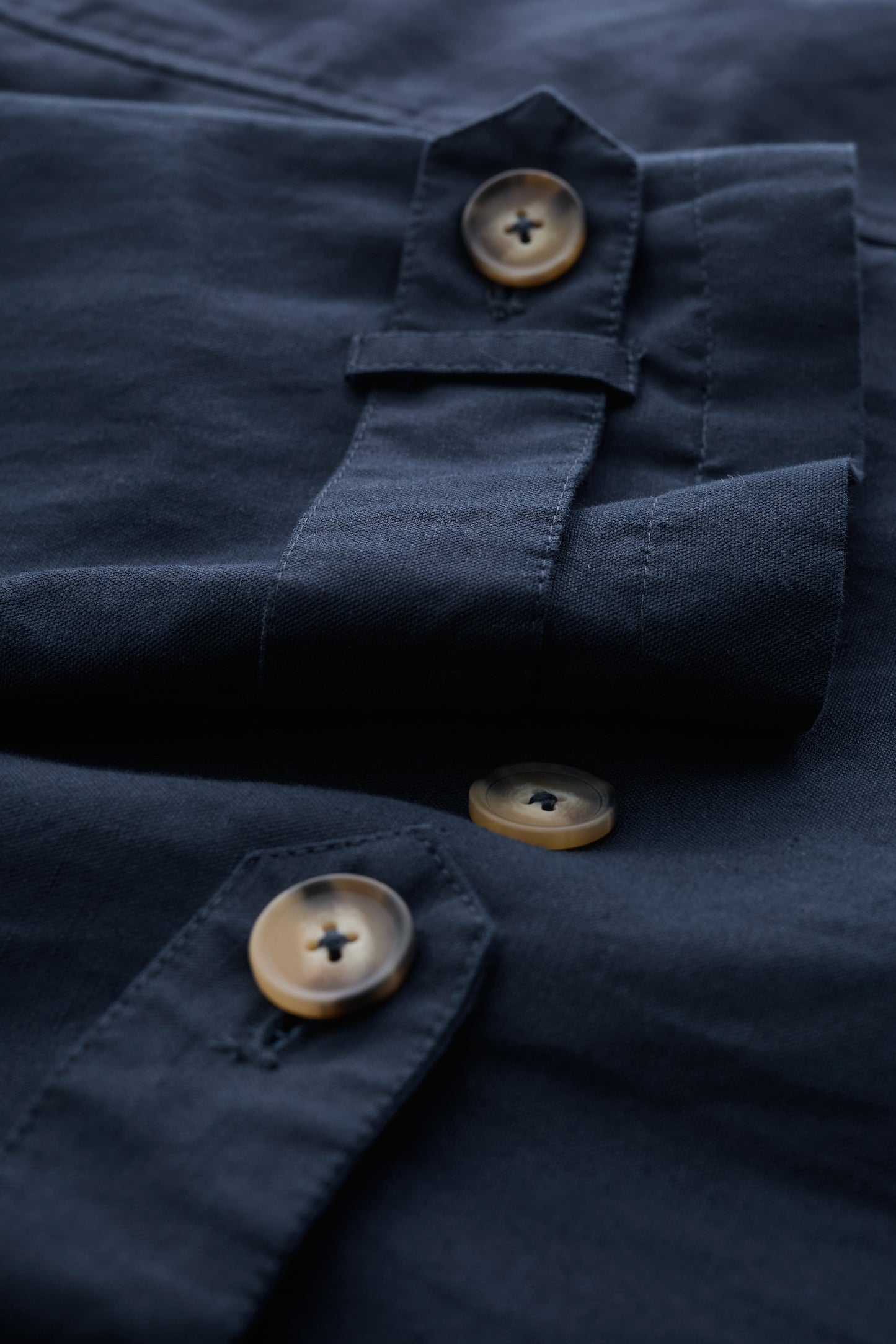 Boscastle Mac in Maritime from SEASALT, close up buttons