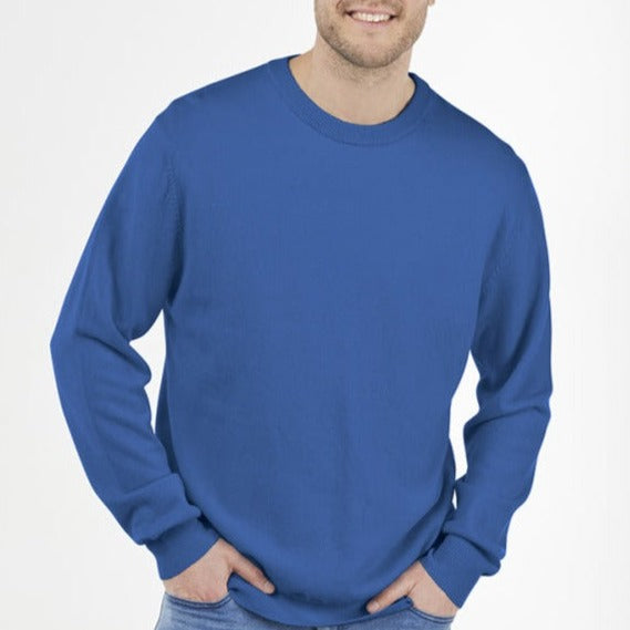 Men's Merion Wool Jumper Blue. Bridge and Lord.