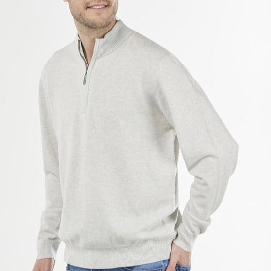 Bridge and Lord BL3513 Men's 1/4 Zip Pullover in Mist.