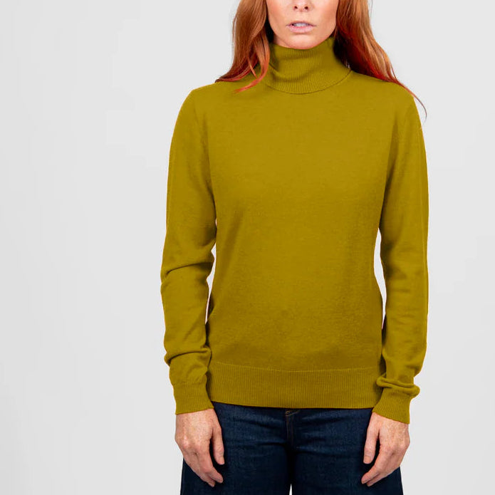 Bridge and Lord roll neck jumper in citrine
