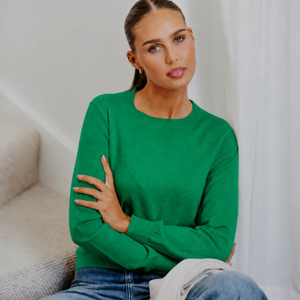 Bridge & Lord Women's Crew Jumper in Emerald