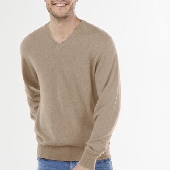 Bridge & Lord - Men's Vee Jumper - Camel