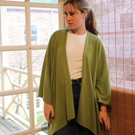 Wool cape from Bridge & Lord in wasabi