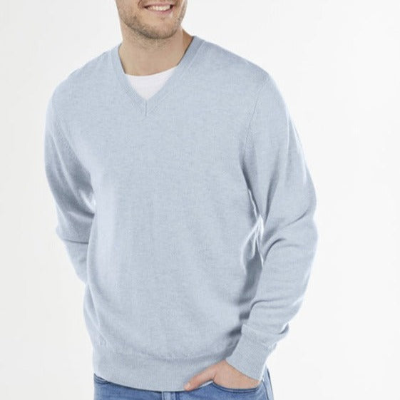 Men's quality Wool jumper in blue.