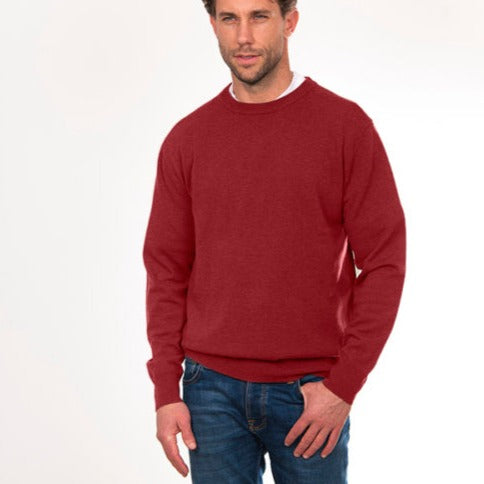 Bridge and Lord - merino wool and cashmere jumper for men in red.