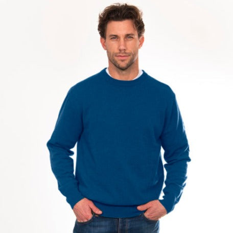 Bridge and Lord Mens crew neck jumper made from Australian Merino wool and cashmere.
