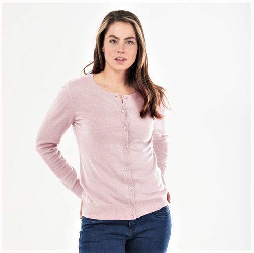 Cardigan from Bridge and Lord in Blush - Light Pink.