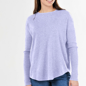 Bridge and Lord Curved Hem Crew in Lilac.