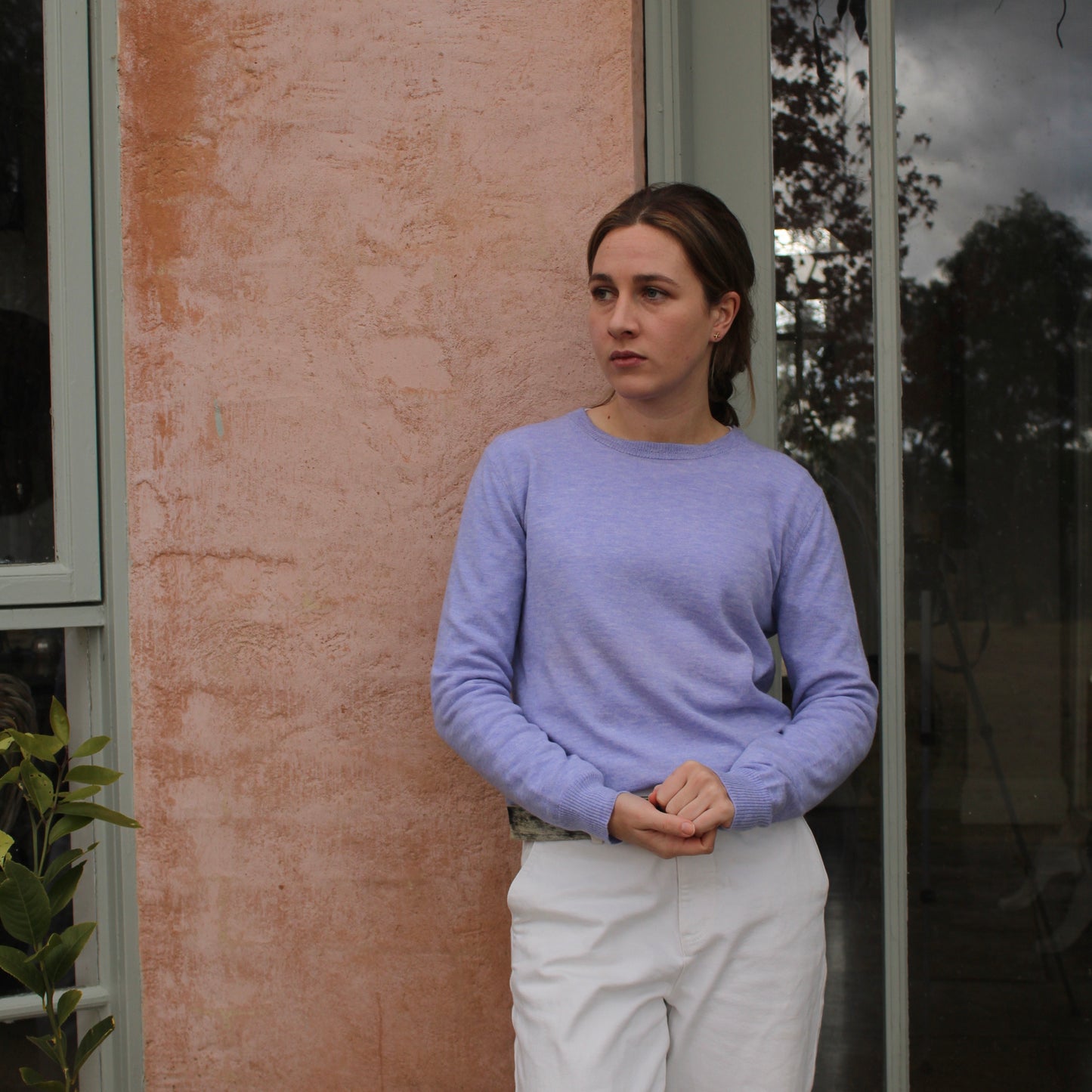 Bridge and Lord essential crew neck pullover in Lilac