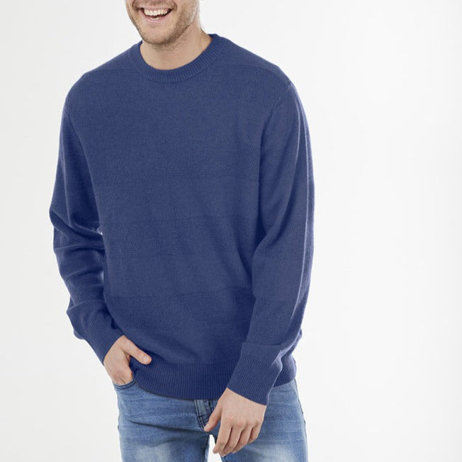 Men's crew neck sweater in blue from Bridge and Lord