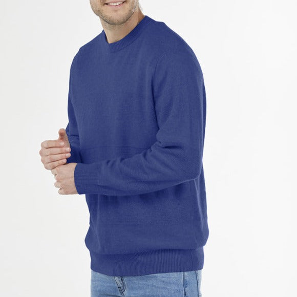 Men's crew neck jumper in Blue.