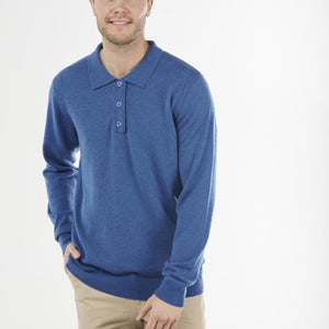 Polo neck jumper for men from Bridge and Lord in Blue.